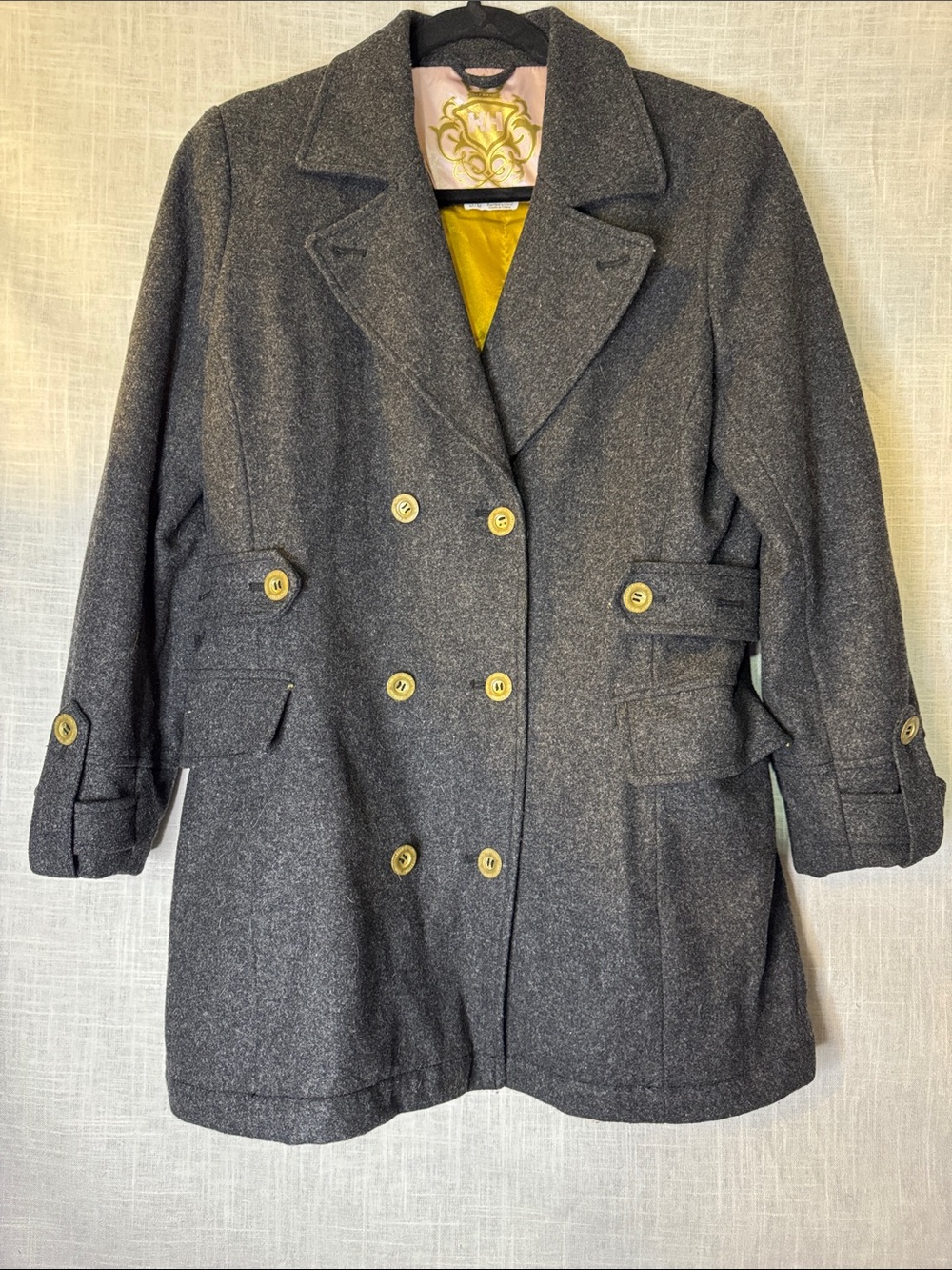 Helly Hansen Charcoal Gray Double-Breasted Pea Coat